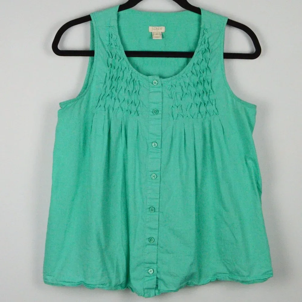 J. Crew Factory Mint Green Button Down Tank Top - Picture 2 of 7